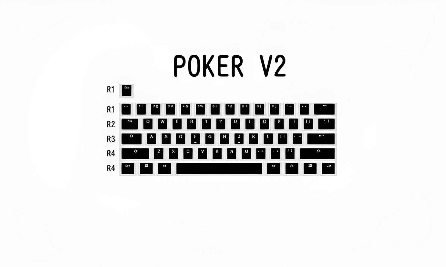 Black and white PBT doubleshot Pudding V2 keycap set for mechanical keyboards with enhanced backlight visibility
