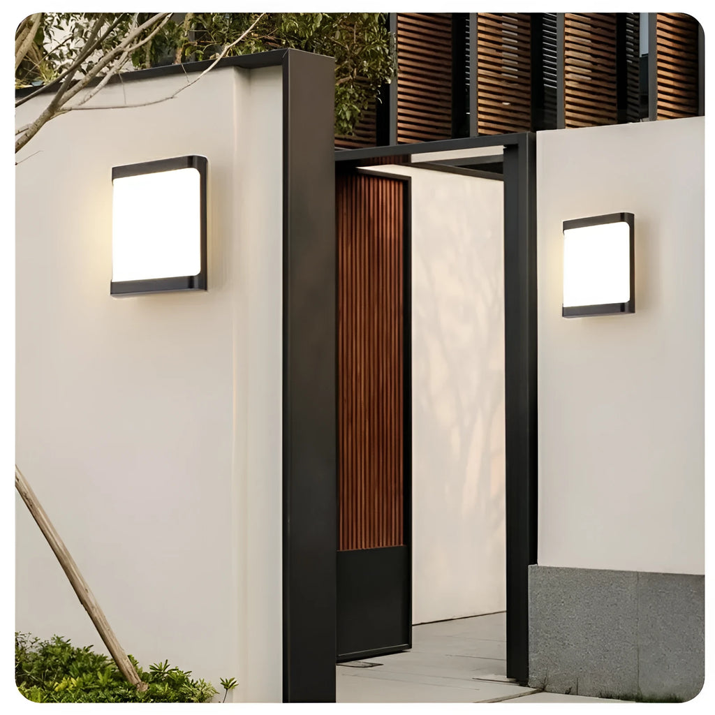 Modern aluminium LED wall light with IP65 waterproof rating for outdoor porch and corridor installation