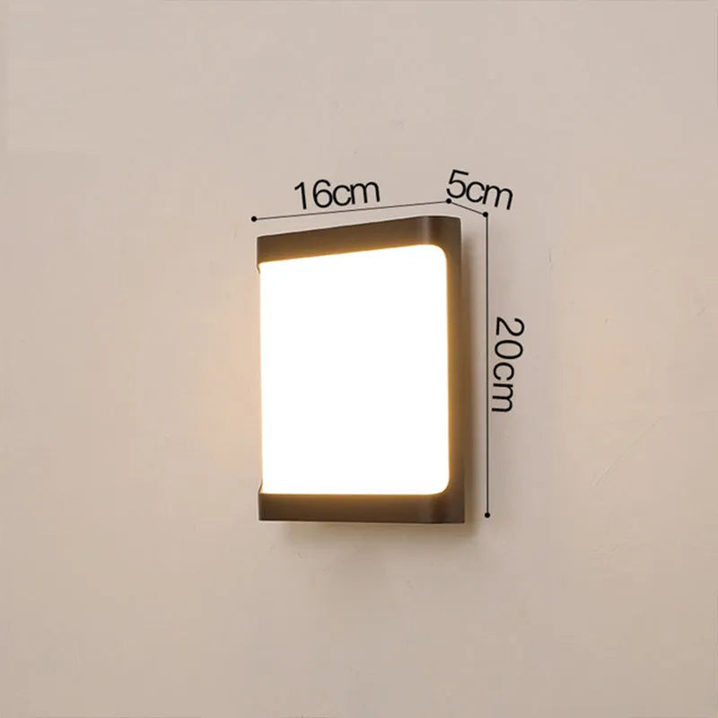 Modern aluminium LED wall light with IP65 waterproof rating for outdoor porch and corridor installation