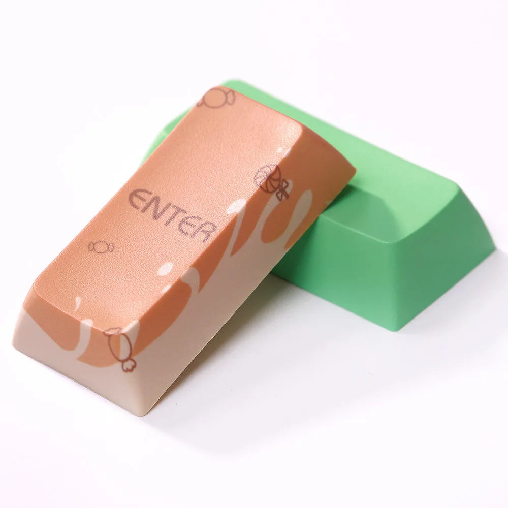 Mint Toffee green PBT sublimation keycap set with XDA104 uniform profile for mechanical keyboards