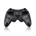 Black wireless Bluetooth game controller for Android and iOS mobile phones.