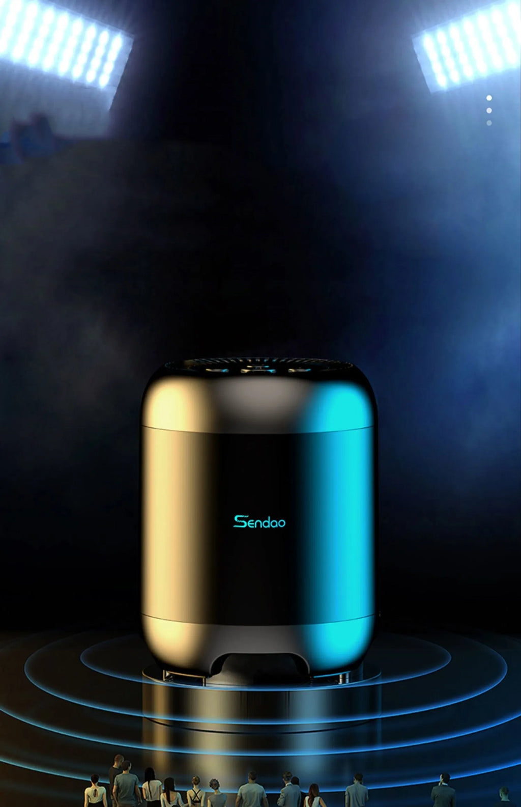 Compact wireless Bluetooth speaker with card reader slot, measuring 90x73x73mm, in black or white colour