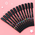 12 constellation-themed gel pens with 0.5mm needle-tube tips in five different style options