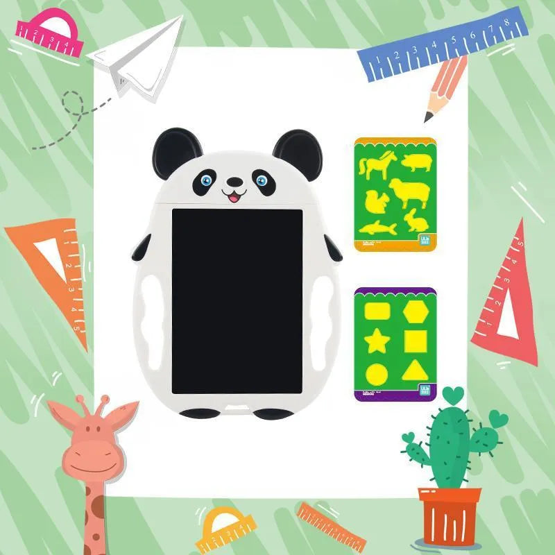 Panda design LCD electronic drawing board with one-button clear function and reusable surface