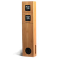 Rectangular bamboo wall clock with number display in wood colour finish