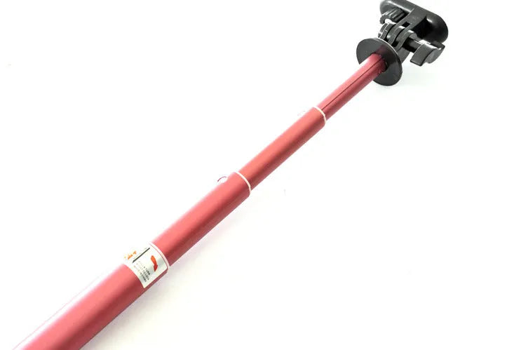 Aluminium alloy telescopic selfie stick for mobile phones in black, red, and gold colour options