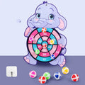 Colourful children's cartoon sticky ball dart board with soft balls and wall hook