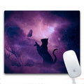 Custom printed rubber mouse pad with cloth surface, showing one of eight available design options.