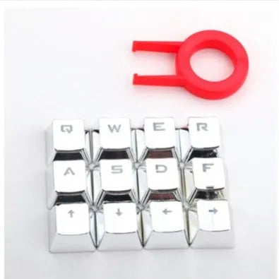 Redragon 12-key metallic red PBT keycaps for mechanical keyboard customisation with double-shot injection moulded legends