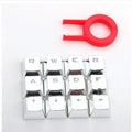 Redragon 12-key metallic red PBT keycaps for mechanical keyboard customisation with double-shot injection moulded legends