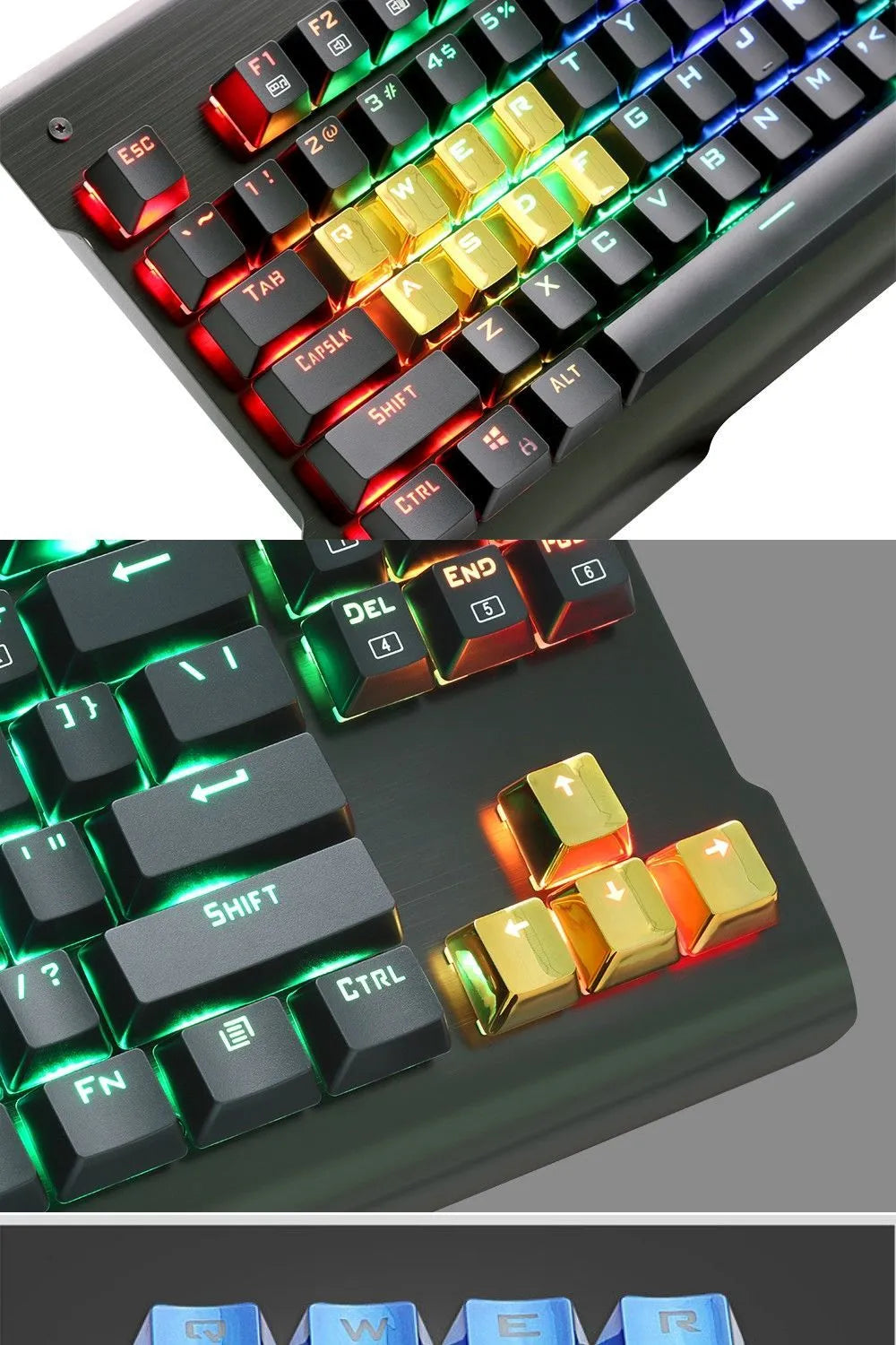Redragon 12-key metallic red PBT keycaps for mechanical keyboard customisation with double-shot injection moulded legends