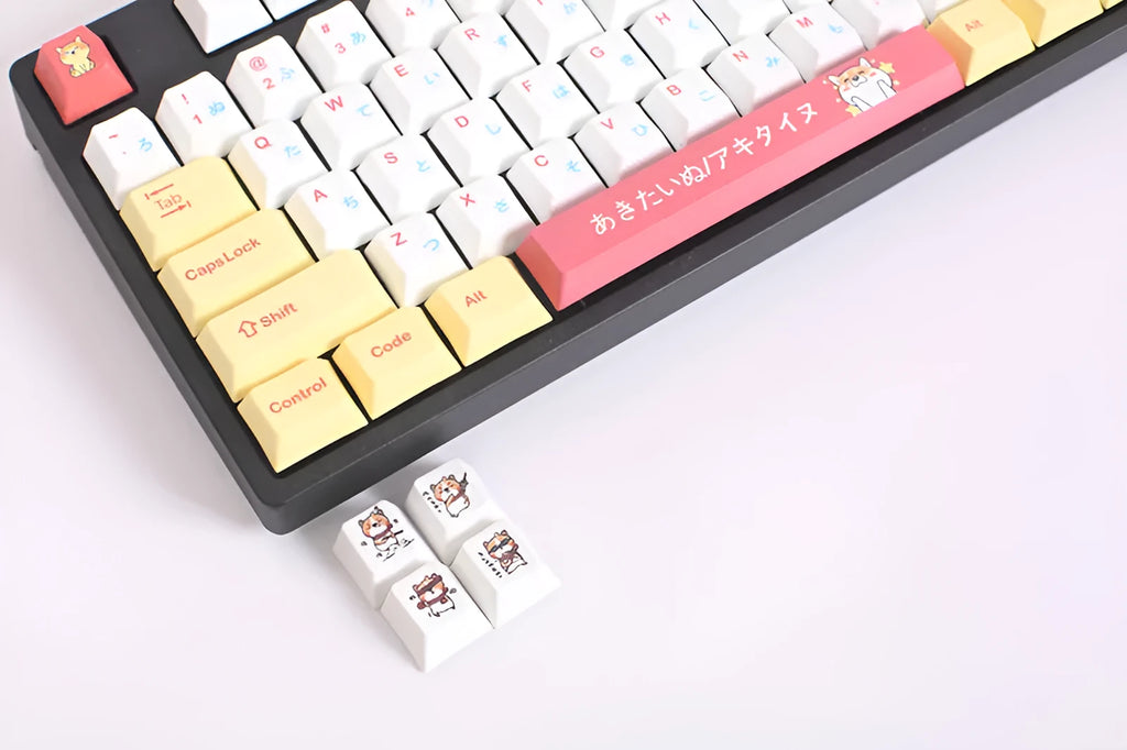 Chai Dog 128 key wireless keycap set for mechanical keyboards in colourful themed design