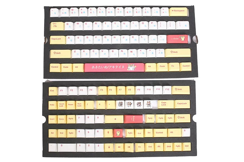 Chai Dog 128 key wireless keycap set for mechanical keyboards in colourful themed design