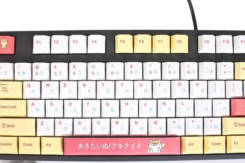 Chai Dog 128 key wireless keycap set for mechanical keyboards in colourful themed design