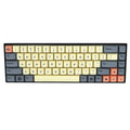 68-key PBT mechanical keyboard keycap set showing nine colour options and double-shot legend construction