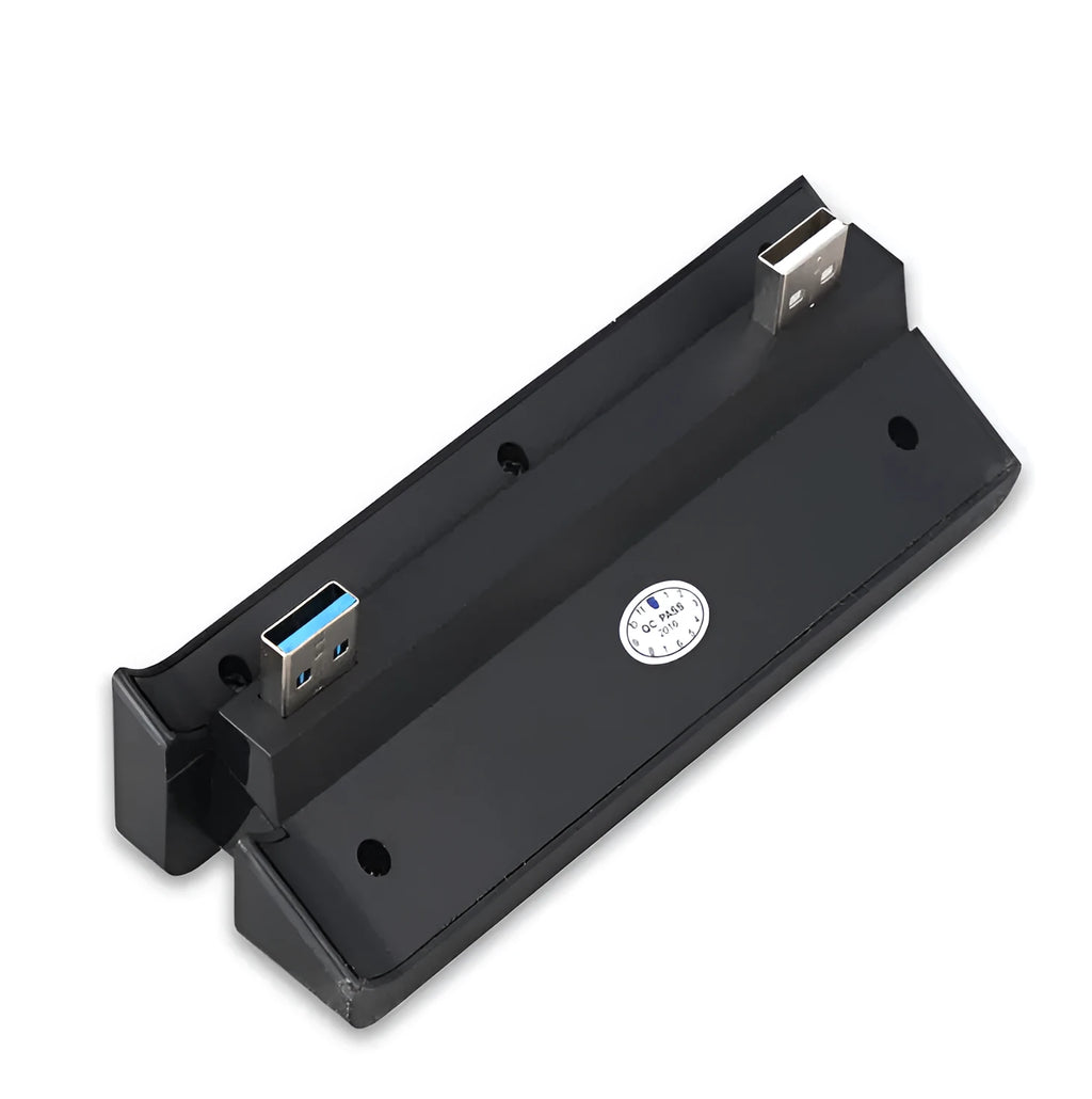 Black universal USB extender hub for PS4 Slim console with USB 2.0 and 3.0 ports.