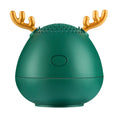 Compact portable Bluetooth speaker in green, pink or white with USB charging cable