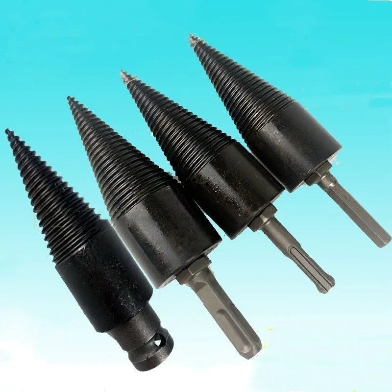 Hexagonal steel wood splitting drill bit with 32mm or 42mm shaft for electric hand drills splitting firewood logs