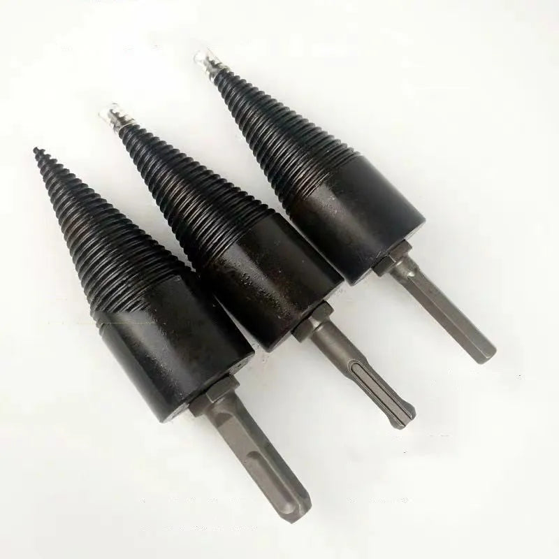 Hexagonal steel wood splitting drill bit with 32mm or 42mm shaft for electric hand drills splitting firewood logs
