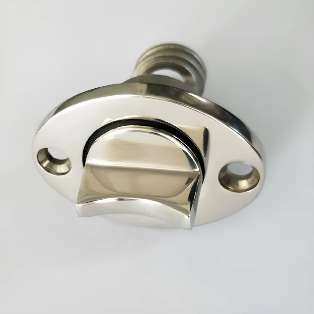 Stainless steel marine water plug for ships and yachts measuring 4.5 cm by 5.5 cm