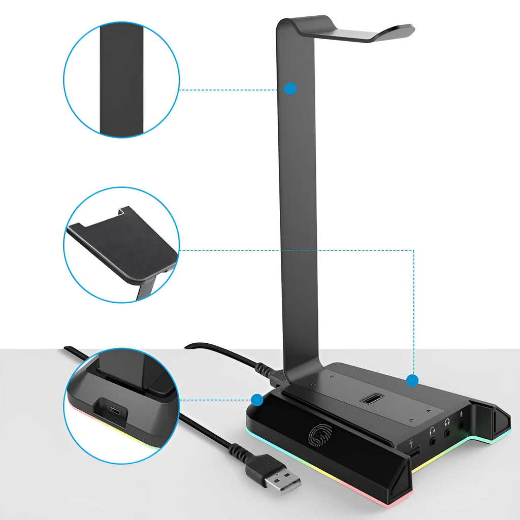 Detachable head-mounted computer headset hanger bracket in style A with USB interface and 7.1 channel support, 0.5 kg
