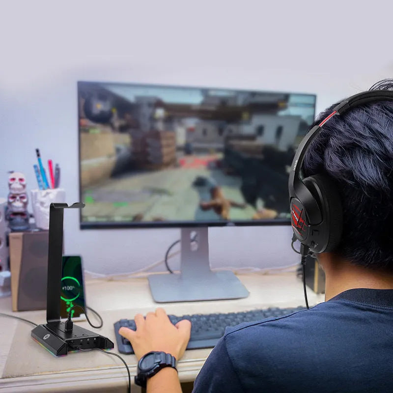 Detachable head-mounted computer headset hanger bracket in style A with USB interface and 7.1 channel support, 0.5 kg