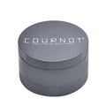Four layer metal smoke grinder in aviation aluminium with diamond teeth, shown in black.