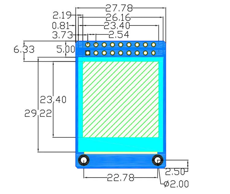 1.3-inch IPS LCD display module with 240x240 resolution and adjustable orientation