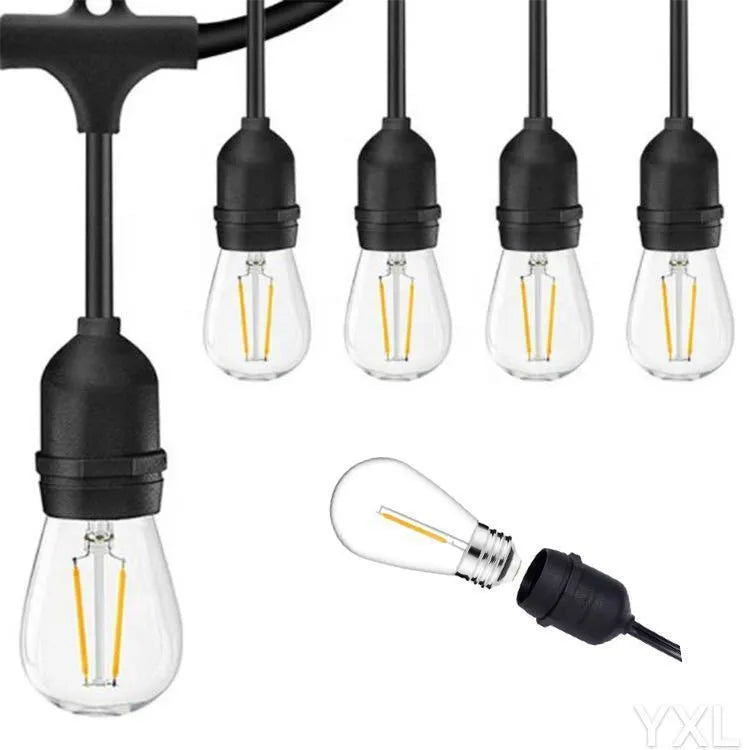 15-metre black light string with 15 small bulbs for indoor and outdoor decoration
