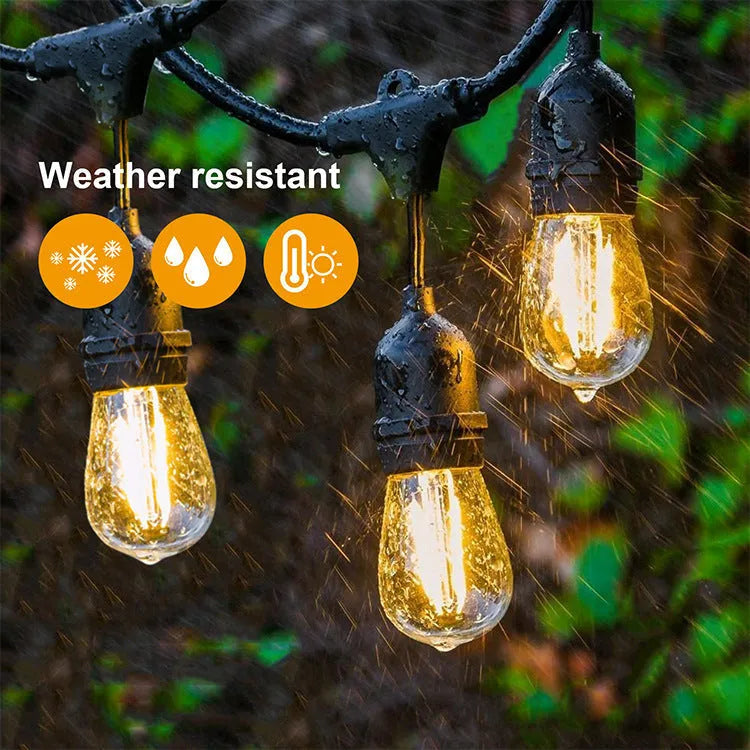 15-metre black light string with 15 small bulbs for indoor and outdoor decoration