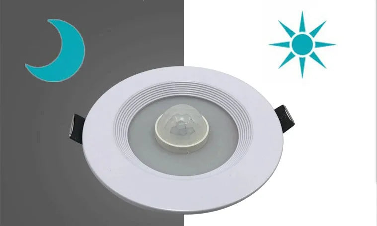 Infrared body sensing LED down light with aluminium housing for kitchen, study or toilet installation