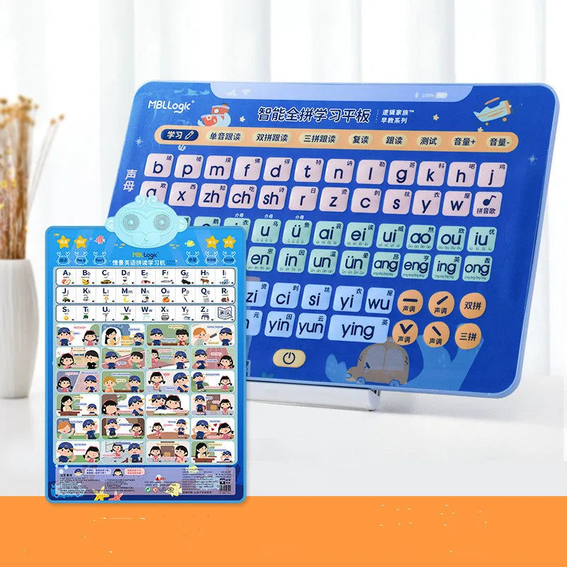 Children's electronic learning wall chart for Chinese Pinyin character education with plastic construction