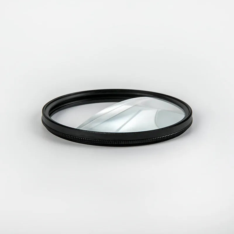 77mm half moon mirror split focus filter for SLR cameras with rotatable design and included cleaning cloth