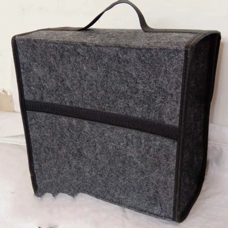 Black felt cloth car trunk storage bag, foldable, available in 50x17x24cm and 30x17x29cm sizes