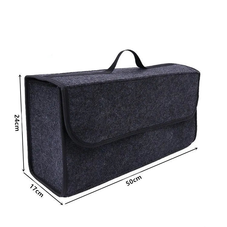 Black felt cloth car trunk storage bag, foldable, available in 50x17x24cm and 30x17x29cm sizes