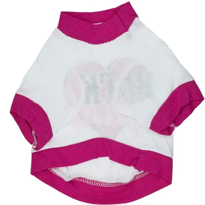 Cotton pet dog t-shirt in T-shirt style with short sleeves