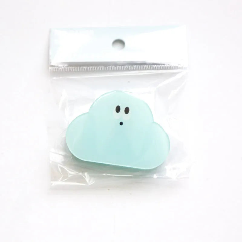 Creative cartoon collage acrylic clip in beige, blue, orange, or pink colour for decorative stationery organisation