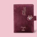 A6 loose-leaf notebook with velvet cloth cover in choice of designs including elk pattern and mermaid theme