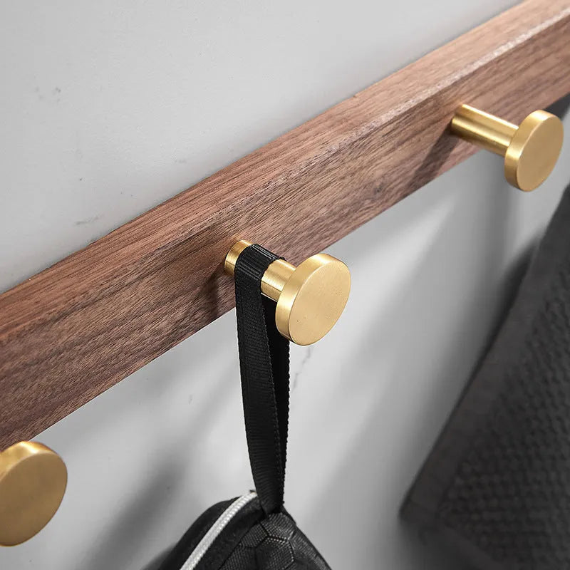 Black walnut bathroom clothes hooks with perforated row design in aluminium construction