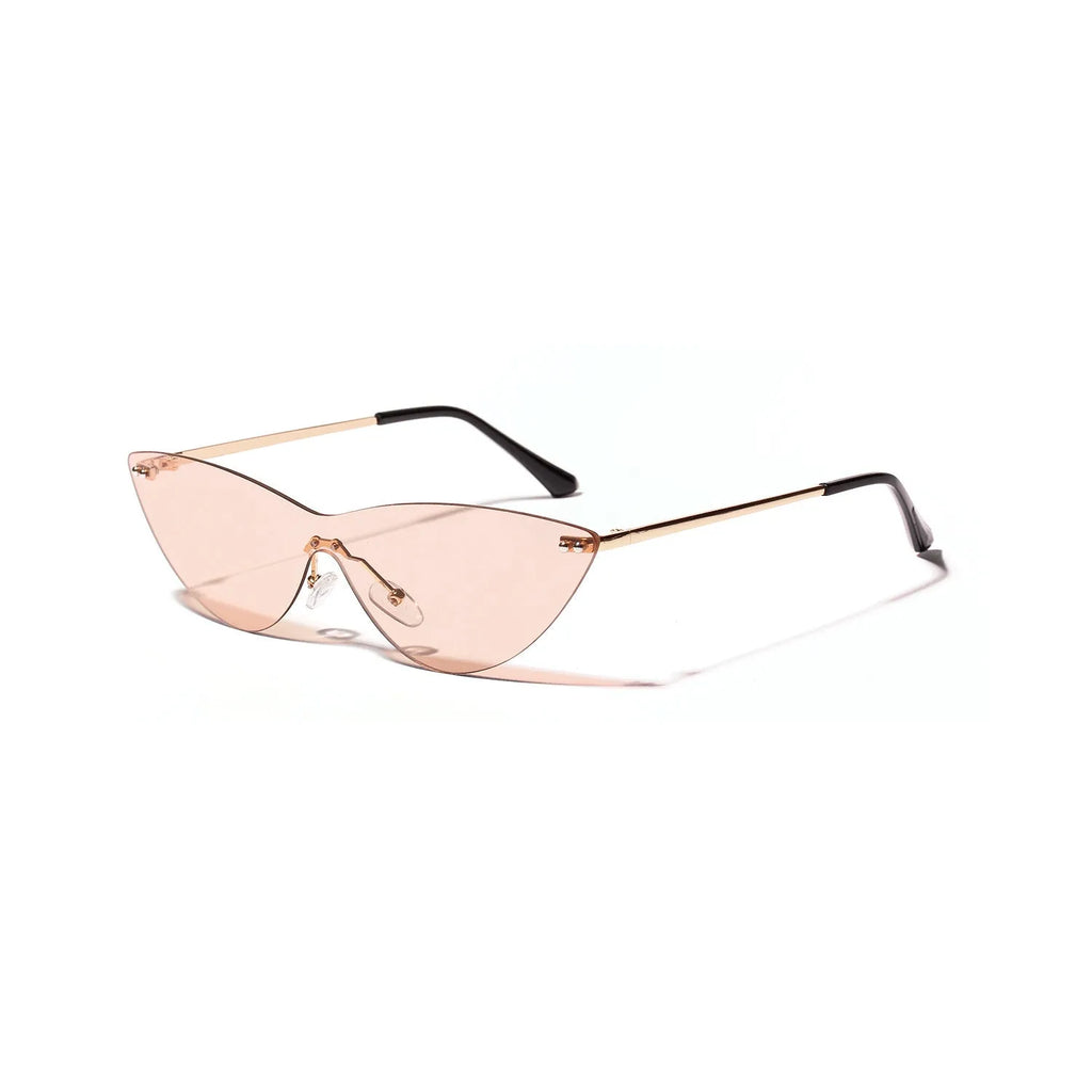 Brown tinted vintage sunglasses with metal frame and UV400 protection for adult use