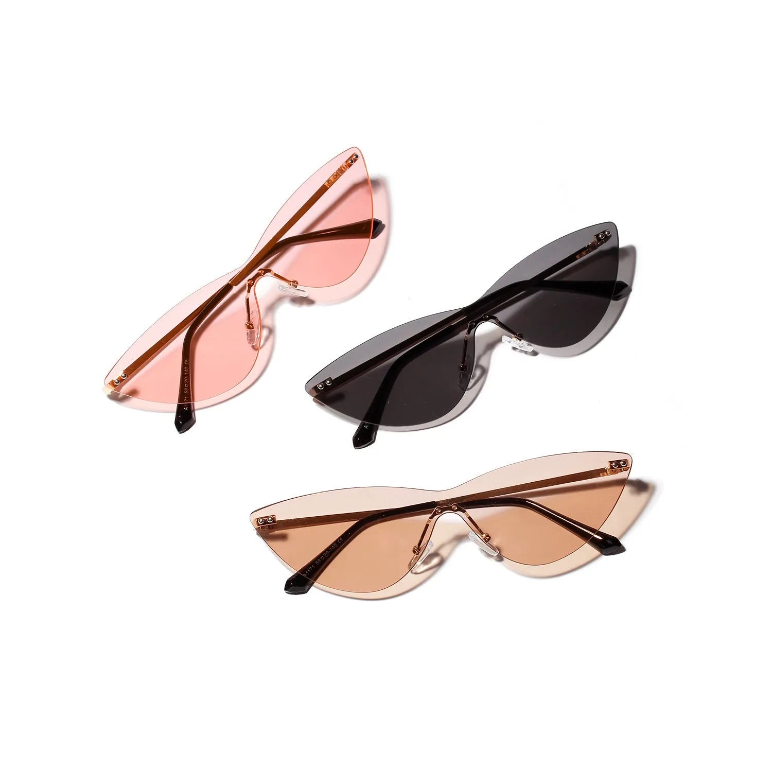 Brown tinted vintage sunglasses with metal frame and UV400 protection for adult use