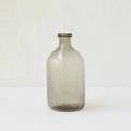 Grey geometric bubble glass vase with stained glass material and electric stove pigment surface