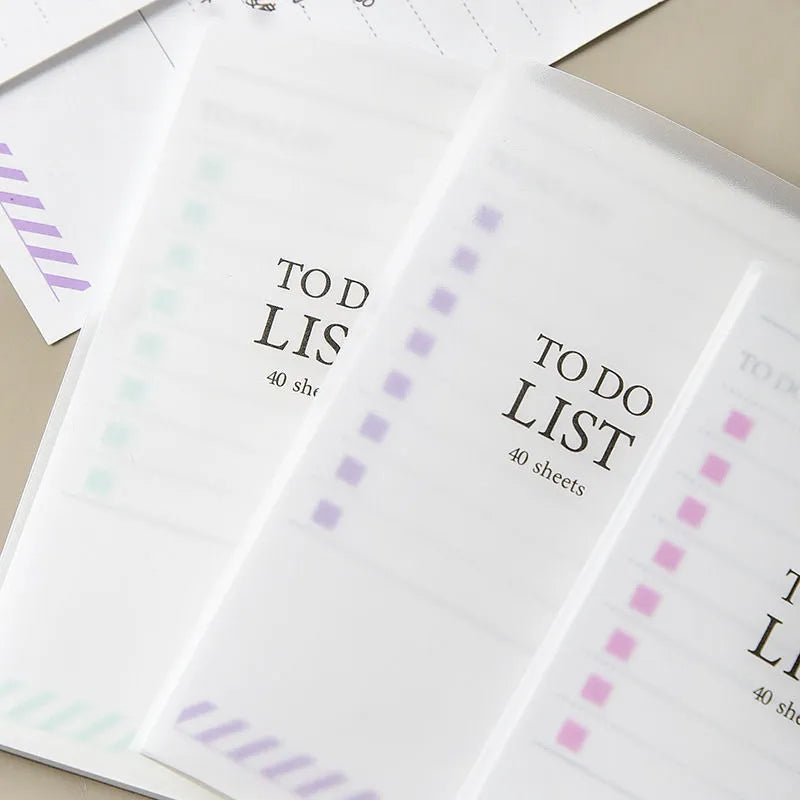 Small yellow PP frosted notebook showing tearable pages, sized 13cm by 8cm.