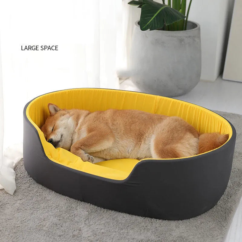 Washable pet kennel in black or green cloth, sizes S 49cm x 35cm, M 57cm x 40cm, L 73cm x 50cm, for dogs and cats