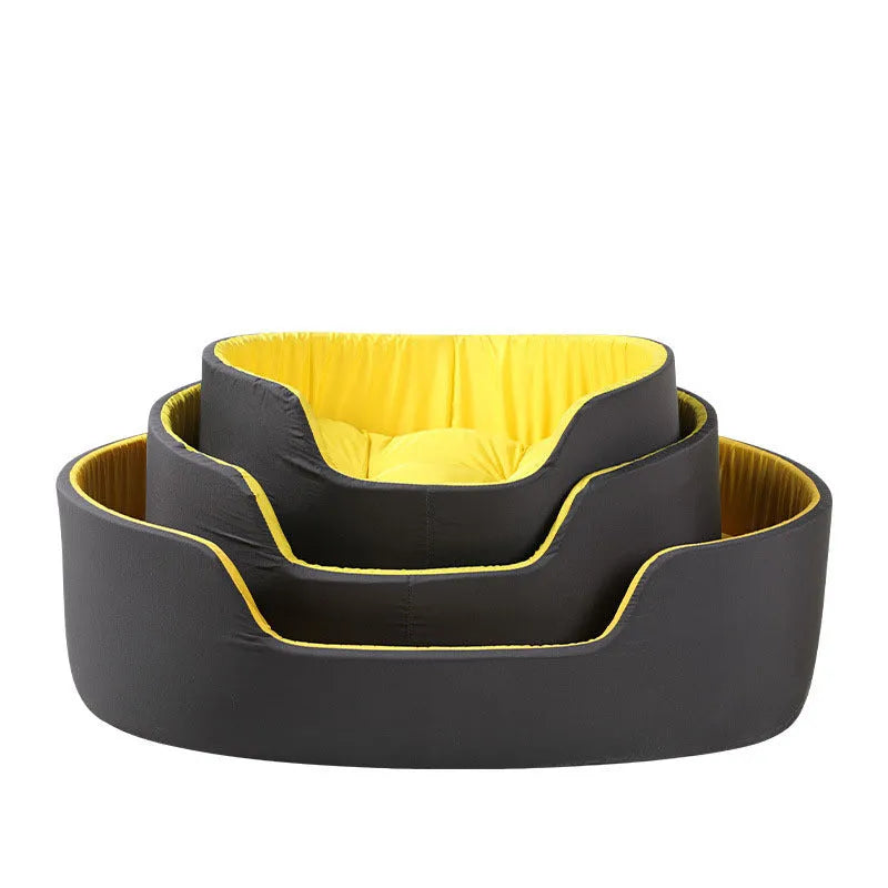 Washable pet kennel in black or green cloth, sizes S 49cm x 35cm, M 57cm x 40cm, L 73cm x 50cm, for dogs and cats