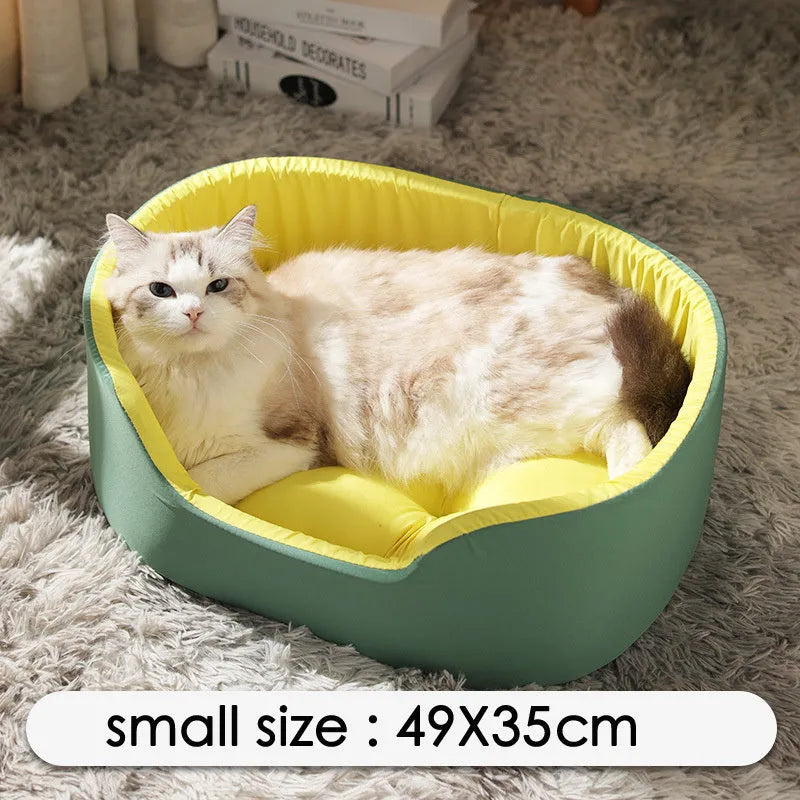 Washable pet kennel in black or green cloth, sizes S 49cm x 35cm, M 57cm x 40cm, L 73cm x 50cm, for dogs and cats