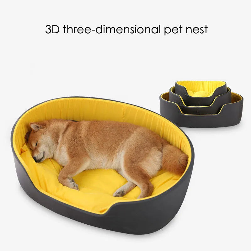Washable pet kennel in black or green cloth, sizes S 49cm x 35cm, M 57cm x 40cm, L 73cm x 50cm, for dogs and cats
