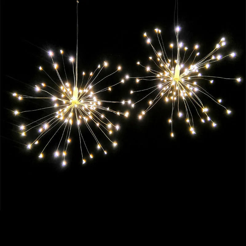 Solar-powered LED meteor shower light with warm-colour LEDs for garden and room decoration