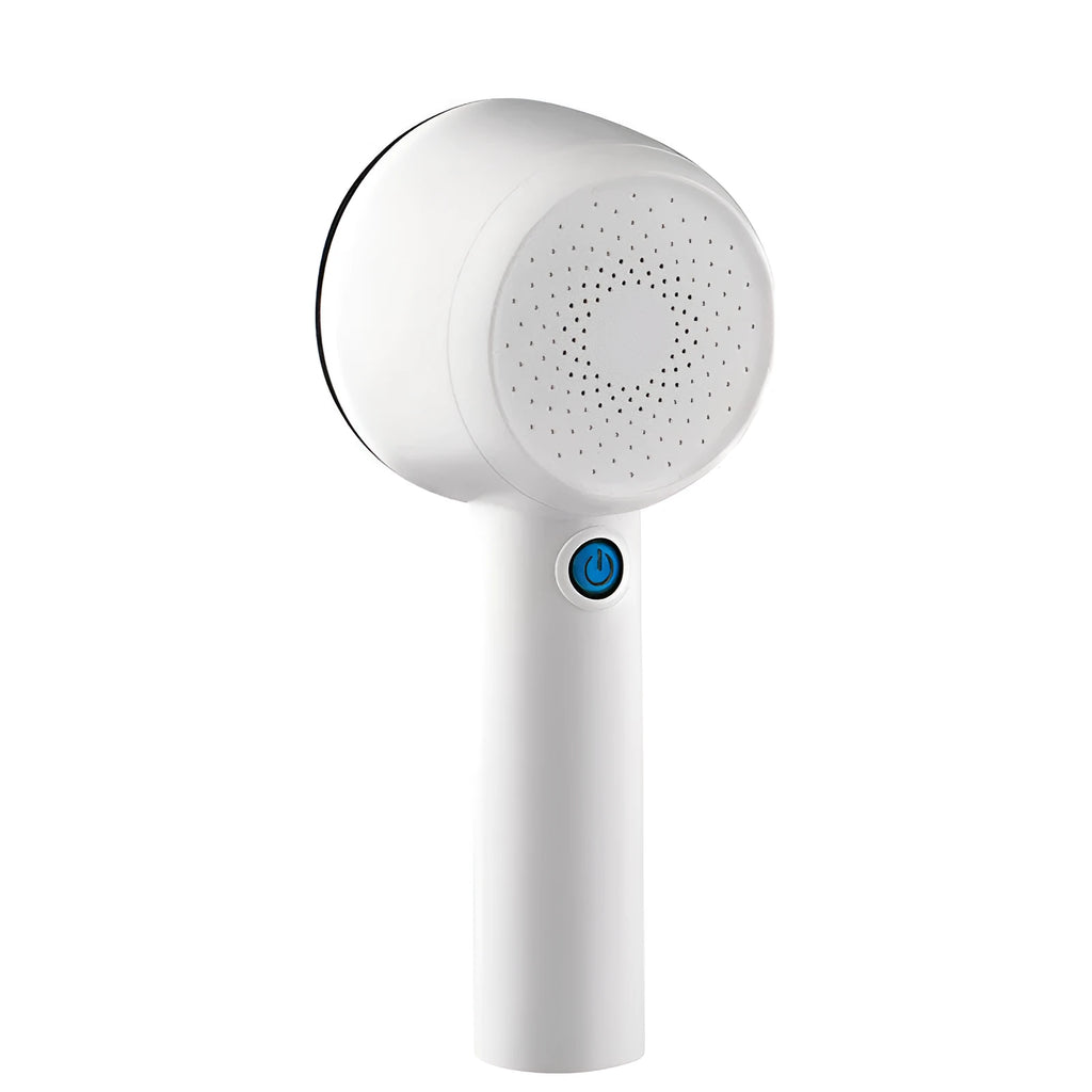 White rechargeable electric clothes shaver beater for removing fabric fuzz from jerseys.