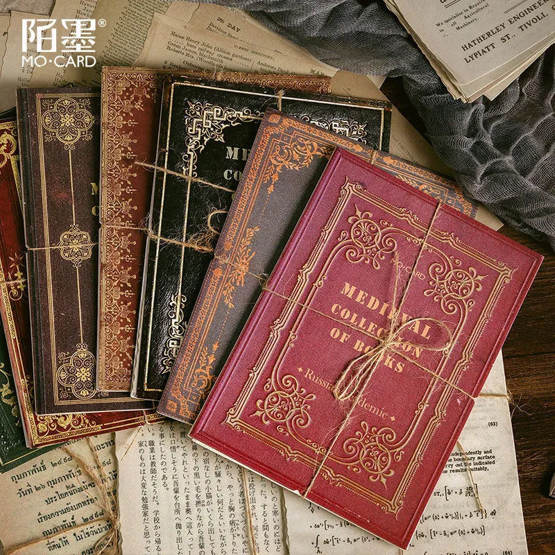 Middle Ancient Book Collection vintage notebook with distressed paper pages, 130mm by 184mm